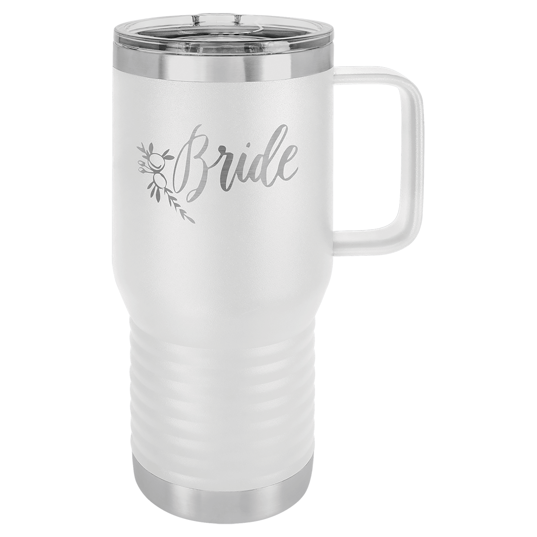 White Insulated Tumbler Mug with Custom Text