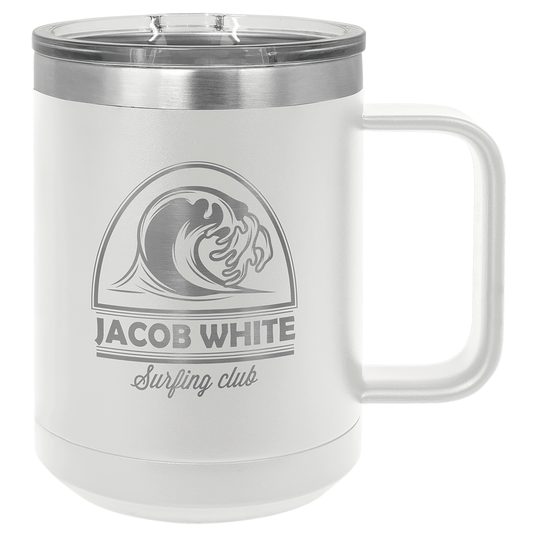 White Stainless Steel Insulated Tumbler Mug with Custom Logo